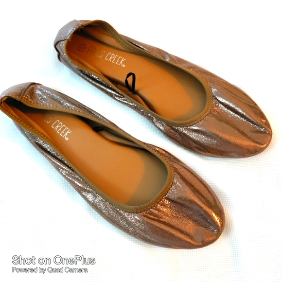 Fall Creek 🎁 Metallic Bronze size 9 walking shoes ballet shoes lightweight NWOT - Picture 2 of 6